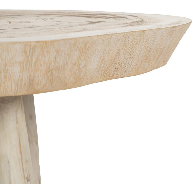 Grande Table basse originale Organique en Bois de suar Blanc crème Naturel Lugo - 5