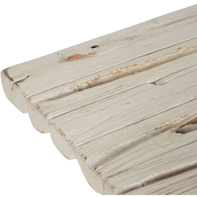 Console Bord de mer Rectangulaire en Bois de teck Blanc crème Arcos - 3