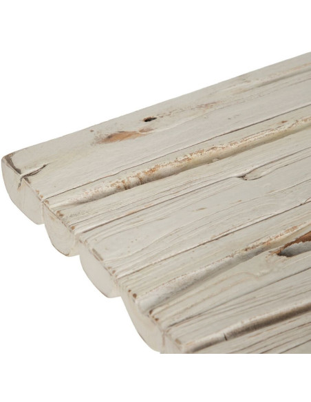 Console Bord de mer Rectangulaire en Bois de teck Blanc crème Arcos - 3