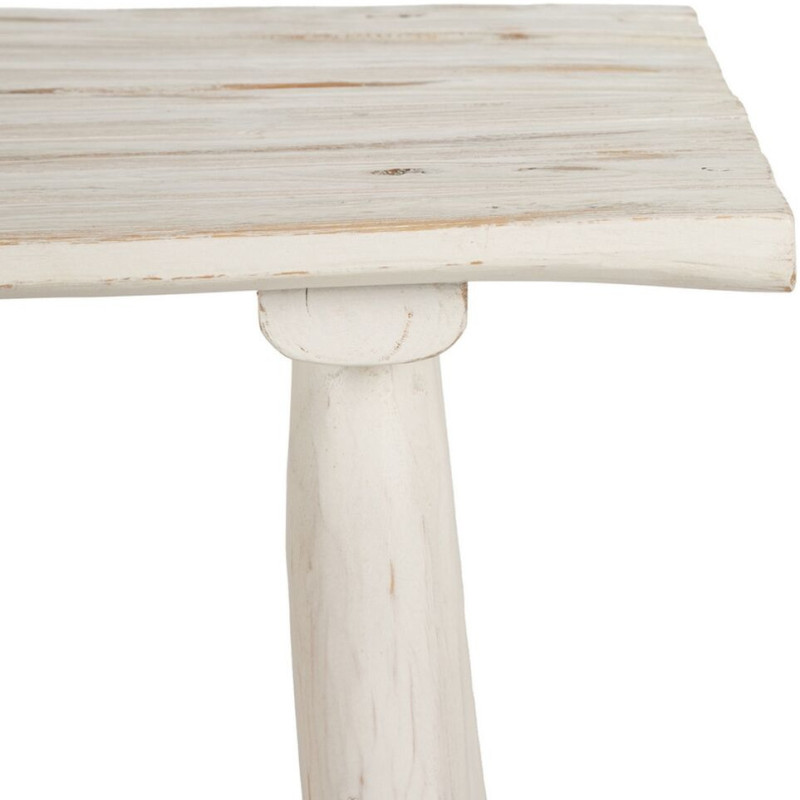 Console Bord de mer Rectangulaire en Bois de teck Blanc crème Arcos - 5