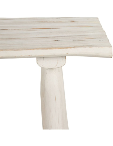 Console Bord de mer Rectangulaire en Bois de teck Blanc crème Arcos - 5