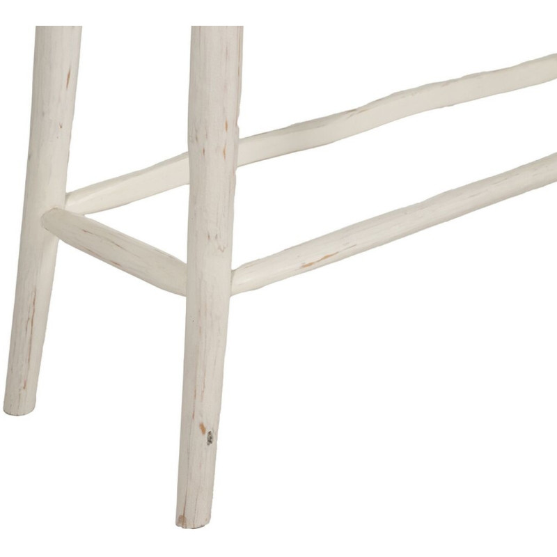 Console Bord de mer Rectangulaire en Bois de teck Blanc crème Arcos - 6