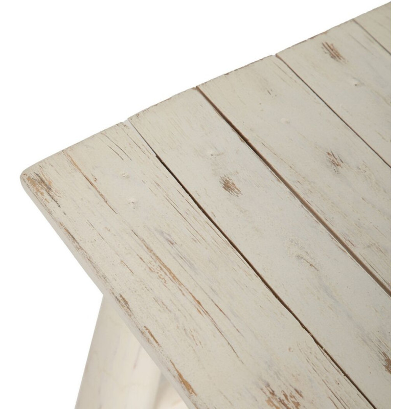 Banc bord de mer 2 places en Bois de teck Blanc crème Arcos - 2