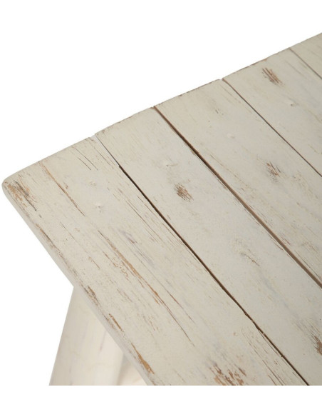 Banc bord de mer 2 places en Bois de teck Blanc crème Arcos - 2