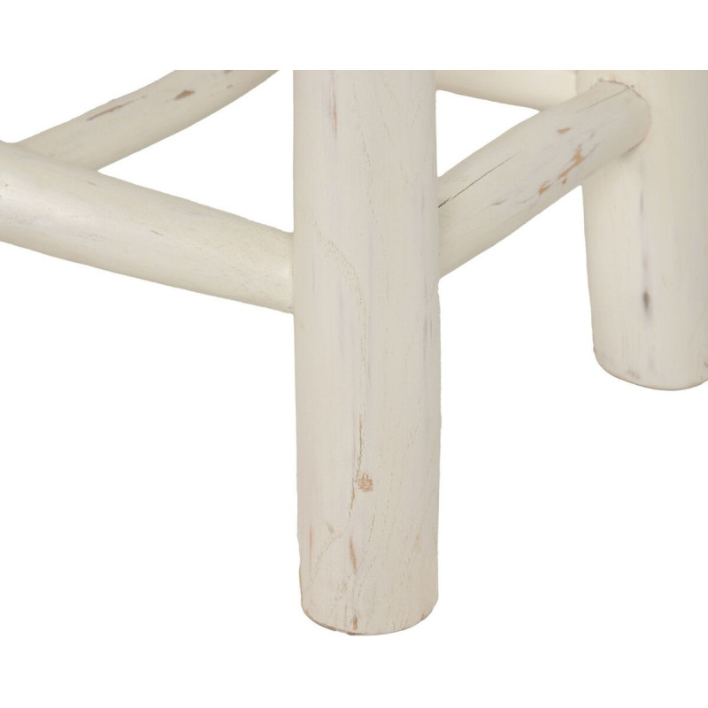 Banc bord de mer 2 places en Bois de teck Blanc crème Arcos - 6