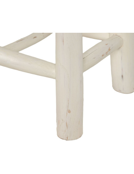 Banc bord de mer 2 places en Bois de teck Blanc crème Arcos - 6