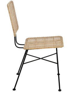 Chaise rotin naturel métal noir Olite Ixia - 2