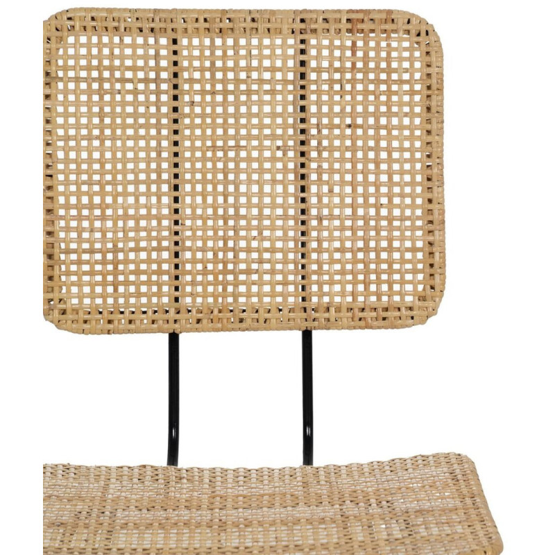 Chaise moderne en Rotin Naturel Cannage Métal Noir Olite - 4