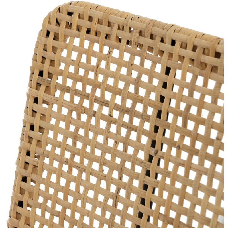 Chaise moderne en Rotin Naturel Cannage Métal Noir Olite - 6