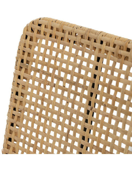 Chaise moderne en Rotin Naturel Cannage Métal Noir Olite - 6