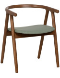 Chaise en orme et polyuréthane marron vert 47 x 46 x 71 cm Nyora