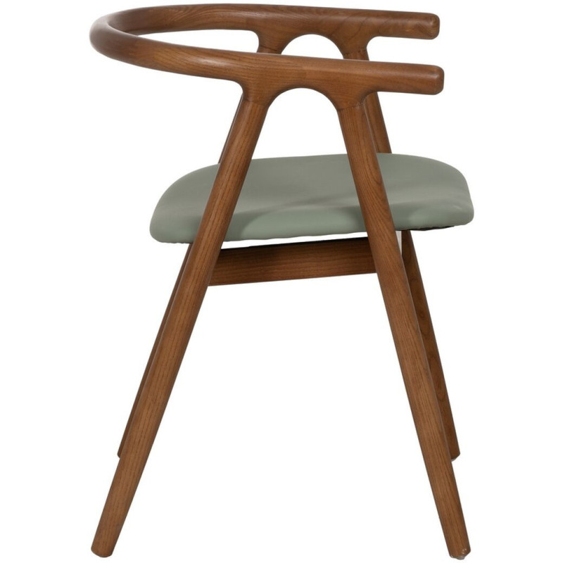 Fauteuil de table mid-century moderne en Bois d'orme Marron Polyuréthane Vert Nyora - 2