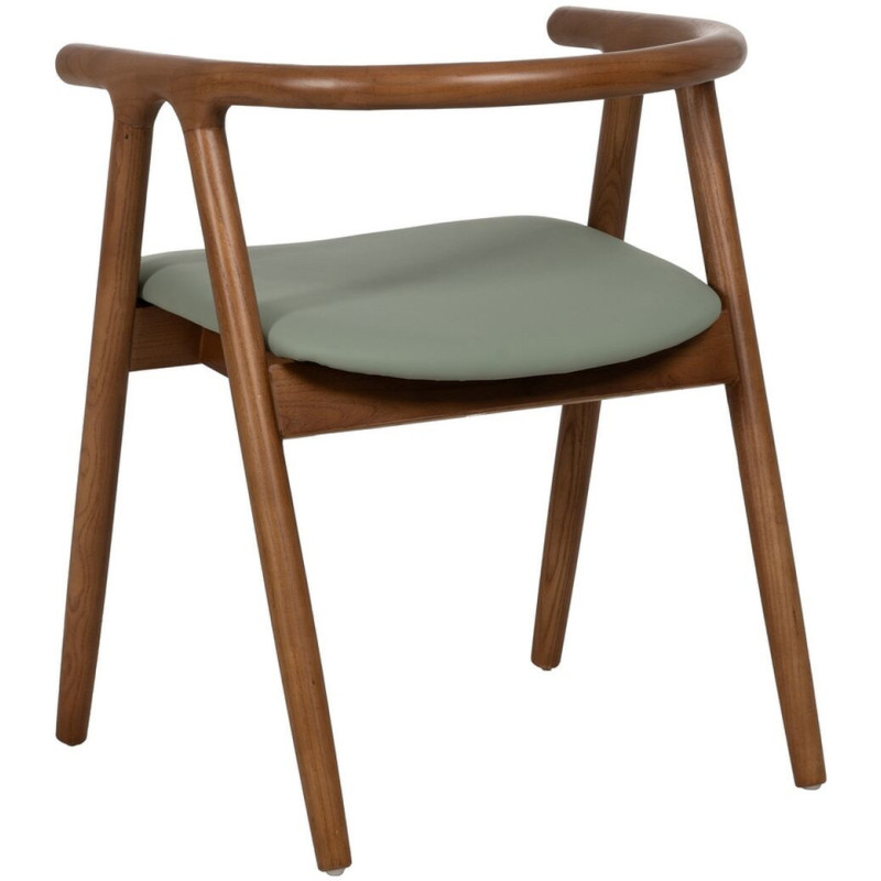 Fauteuil de table mid-century moderne en Bois d'orme Marron Polyuréthane Vert Nyora - 3
