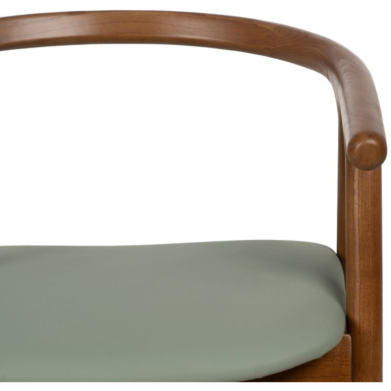 Fauteuil de table mid-century moderne en Bois d'orme Marron Polyuréthane Vert Nyora - 4