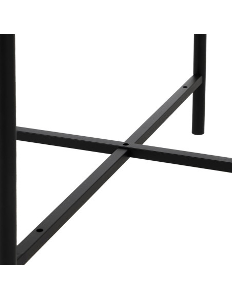 Grande Table d'appoint indienne Ronde en Bois de pin Naturel Sculpté Métal Noir Gata - 5