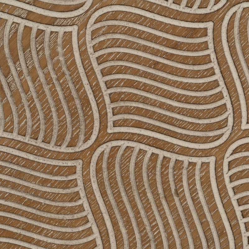 Table basse indienne Ronde en Bois de pin Naturel Sculpté Métal Noir Gata - 3