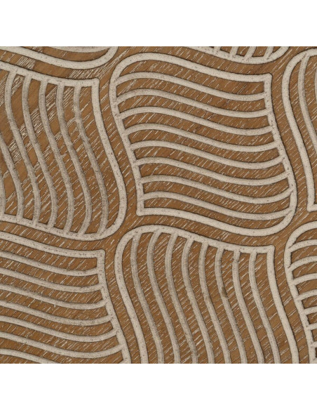 Table basse indienne Ronde en Bois de pin Naturel Sculpté Métal Noir Gata - 3