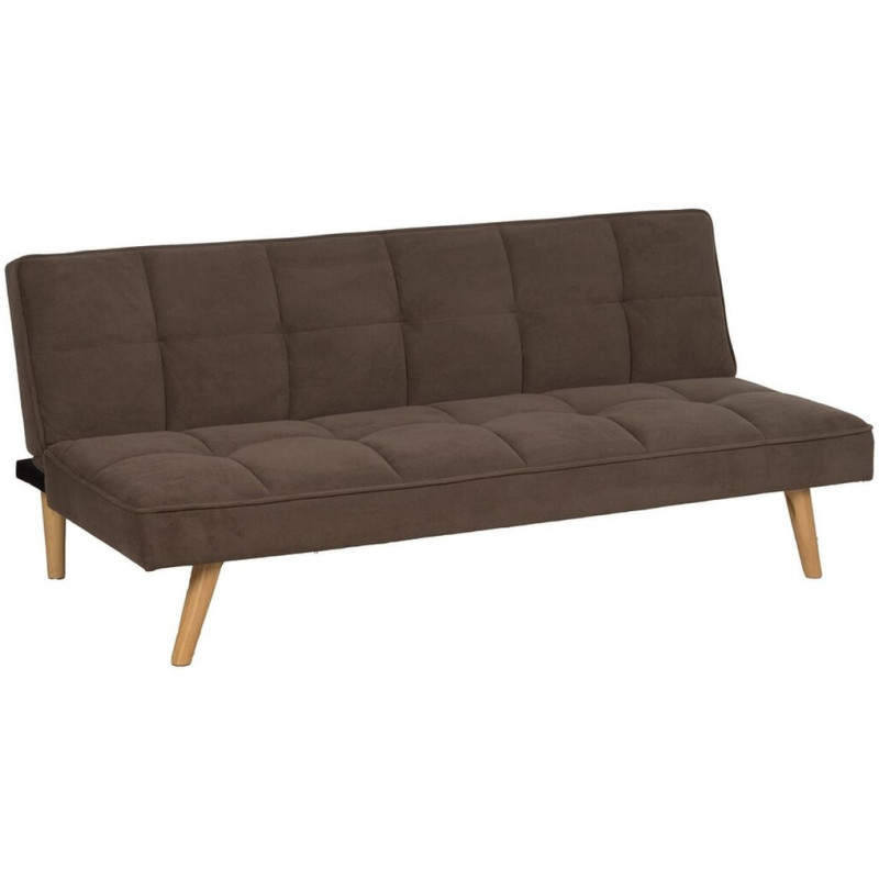 Grand Canapé moderne Convertible 3 places en Tissu Taupe Bois Naturel Cervo - 1
