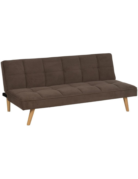 Grand Canapé moderne Convertible 3 places en Tissu Taupe Bois Naturel Cervo - 1