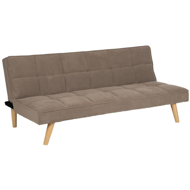 Grand Canapé moderne Convertible 3 places en Tissu Beige Bois Naturel Cervo - 1