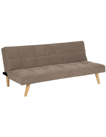 Grand Canapé moderne Convertible 3 places en Tissu Beige Bois Naturel Cervo - 1