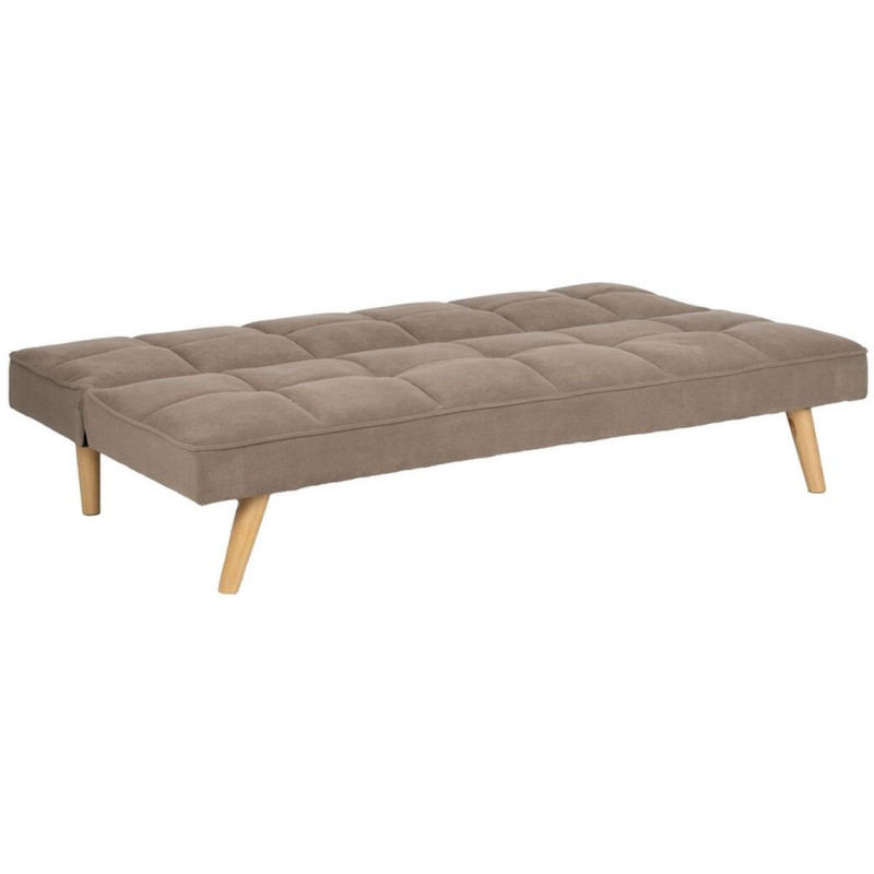 Grand Canapé moderne Convertible 3 places en Tissu Beige Bois Naturel Cervo - 3