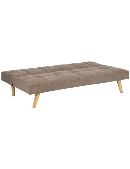 Grand Canapé moderne Convertible 3 places en Tissu Beige Bois Naturel Cervo - 3