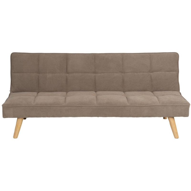 Grand Canapé moderne Convertible 3 places en Tissu Beige Bois Naturel Cervo - 4