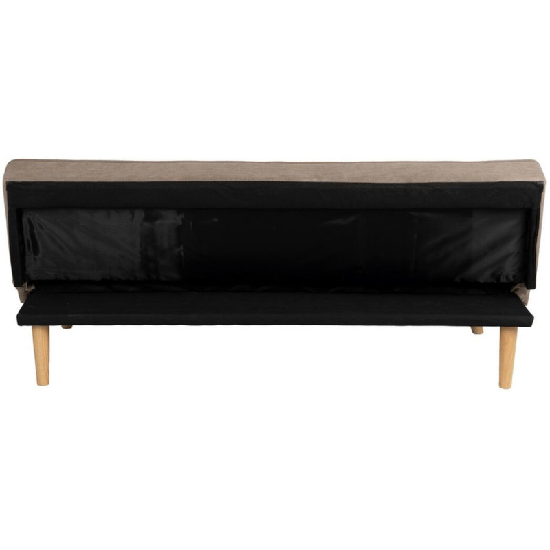 Grand Canapé moderne Convertible 3 places en Tissu Beige Bois Naturel Cervo - 5