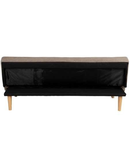 Grand Canapé moderne Convertible 3 places en Tissu Beige Bois Naturel Cervo - 5