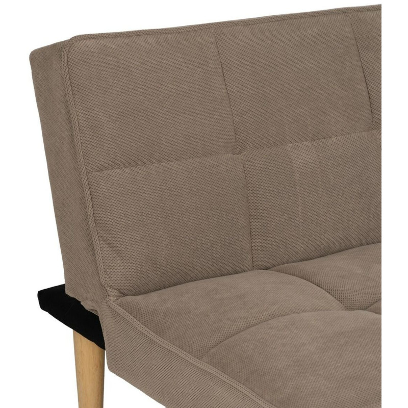 Grand Canapé moderne Convertible 3 places en Tissu Beige Bois Naturel Cervo - 6