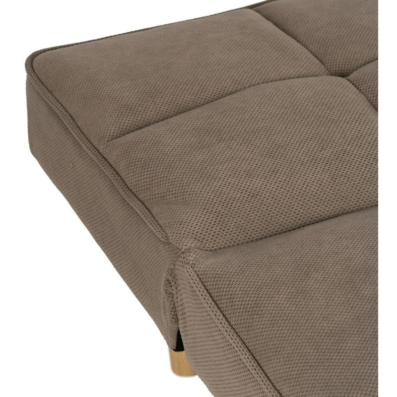 Grand Canapé moderne Convertible 3 places en Tissu Beige Bois Naturel Cervo - 7
