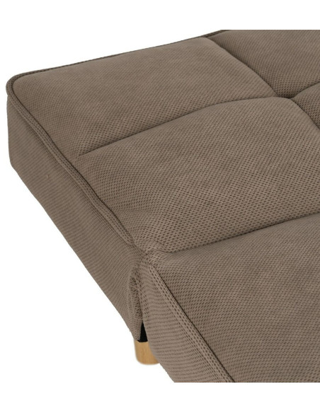 Grand Canapé moderne Convertible 3 places en Tissu Beige Bois Naturel Cervo - 7