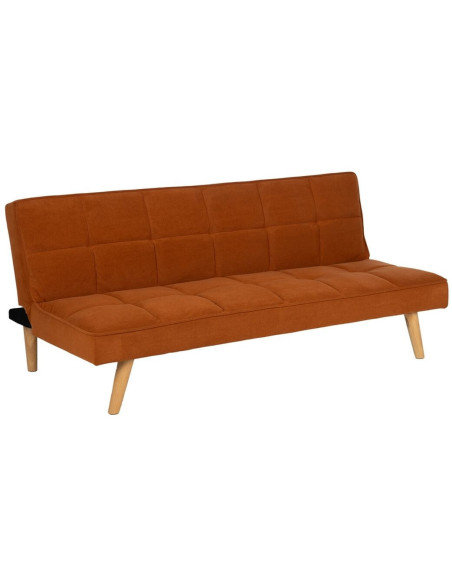 Grand Canapé moderne Convertible 3 places en Tissu Terracotta Bois Naturel Cervo - 1