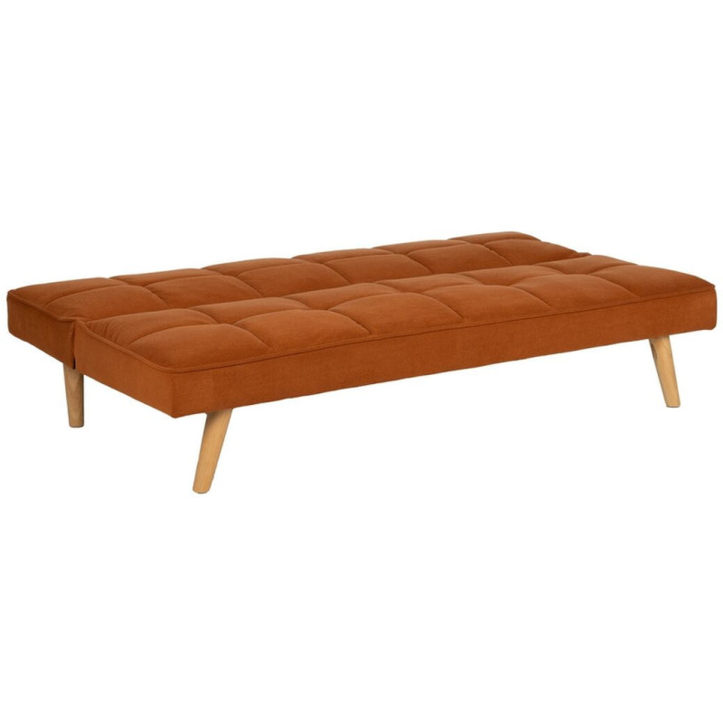 Grand Canapé moderne Convertible 3 places en Tissu Terracotta Bois Naturel Cervo - 3