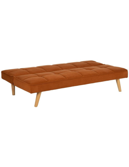 Grand Canapé moderne Convertible 3 places en Tissu Terracotta Bois Naturel Cervo - 3