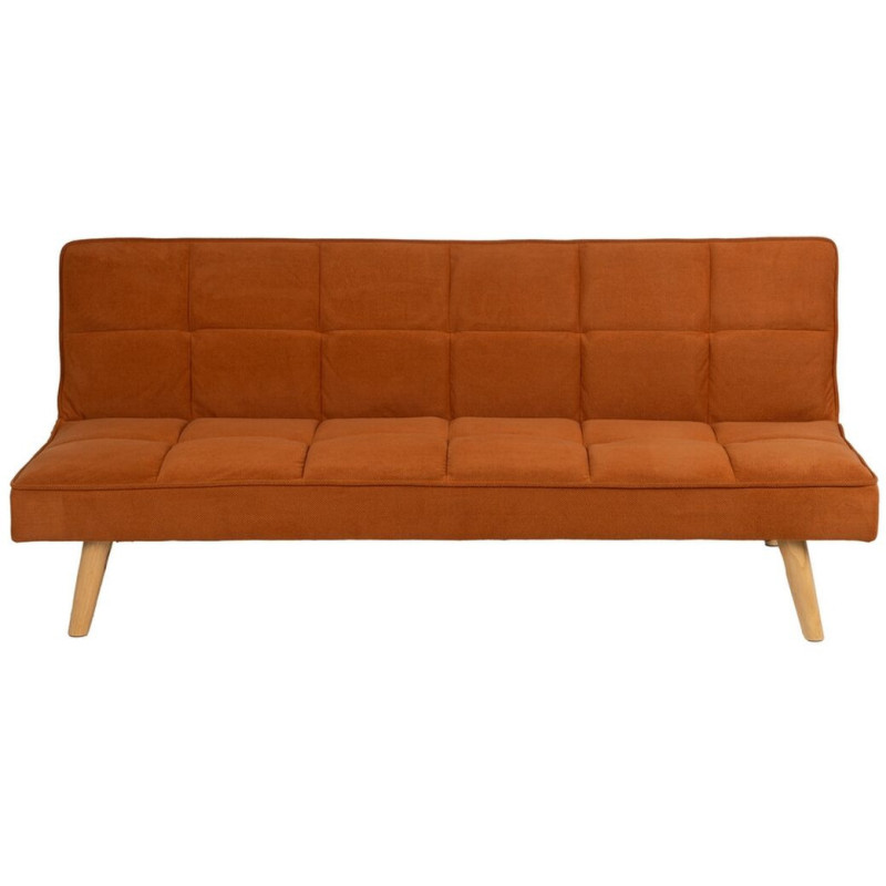 Grand Canapé moderne Convertible 3 places en Tissu Terracotta Bois Naturel Cervo - 4