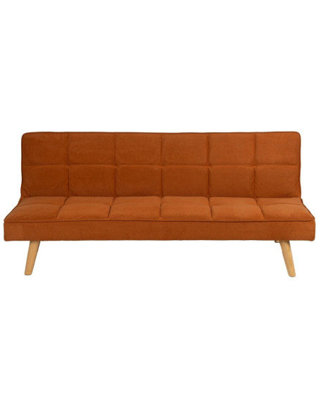 Grand Canapé moderne Convertible 3 places en Tissu Terracotta Bois Naturel Cervo - 4