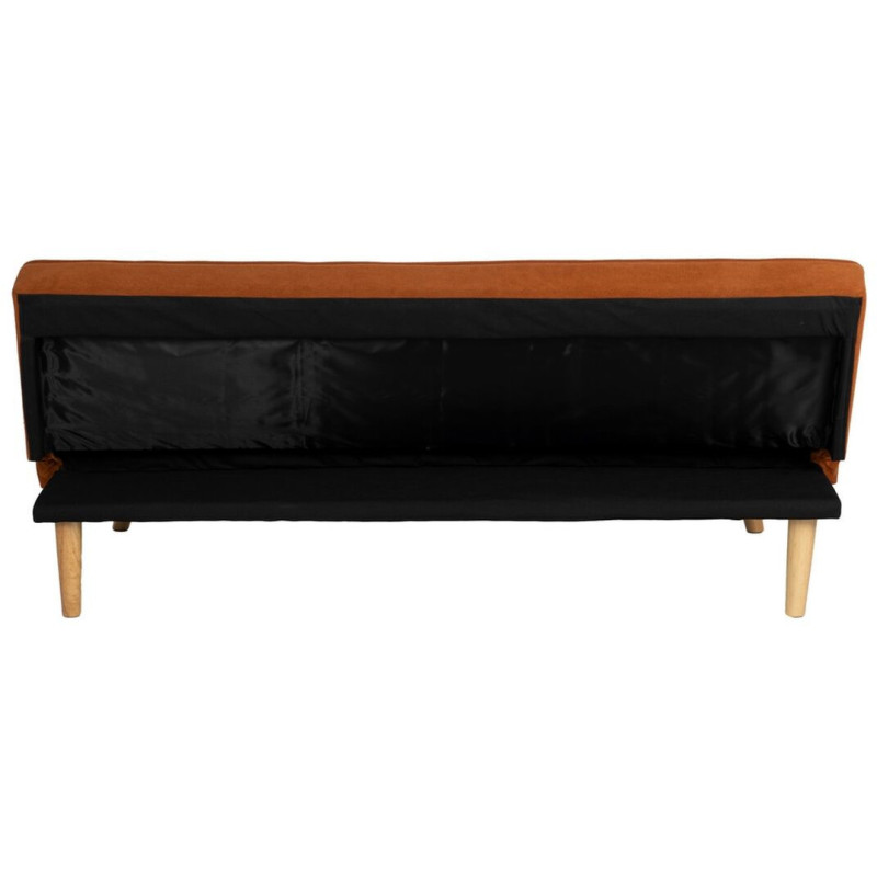 Grand Canapé moderne Convertible 3 places en Tissu Terracotta Bois Naturel Cervo - 5