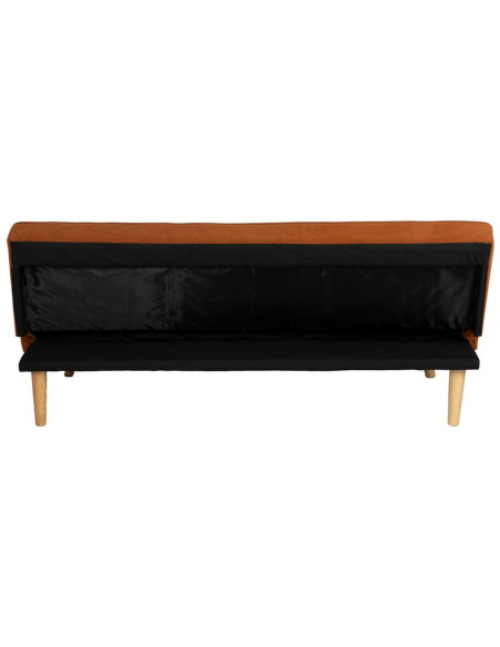 Grand Canapé moderne Convertible 3 places en Tissu Terracotta Bois Naturel Cervo - 5