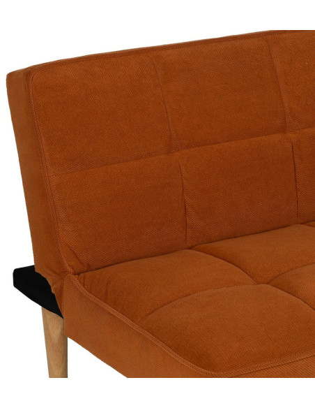Grand Canapé moderne Convertible 3 places en Tissu Terracotta Bois Naturel Cervo - 6