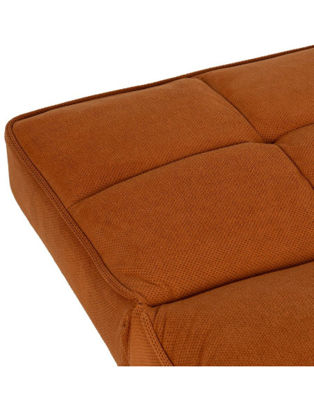 Grand Canapé moderne Convertible 3 places en Tissu Terracotta Bois Naturel Cervo - 7