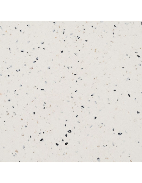 Table basse moderne chic Ronde en Fibre de magnésium Fibre de verre Blanc Effet terrazzo Noir Guimar - 3