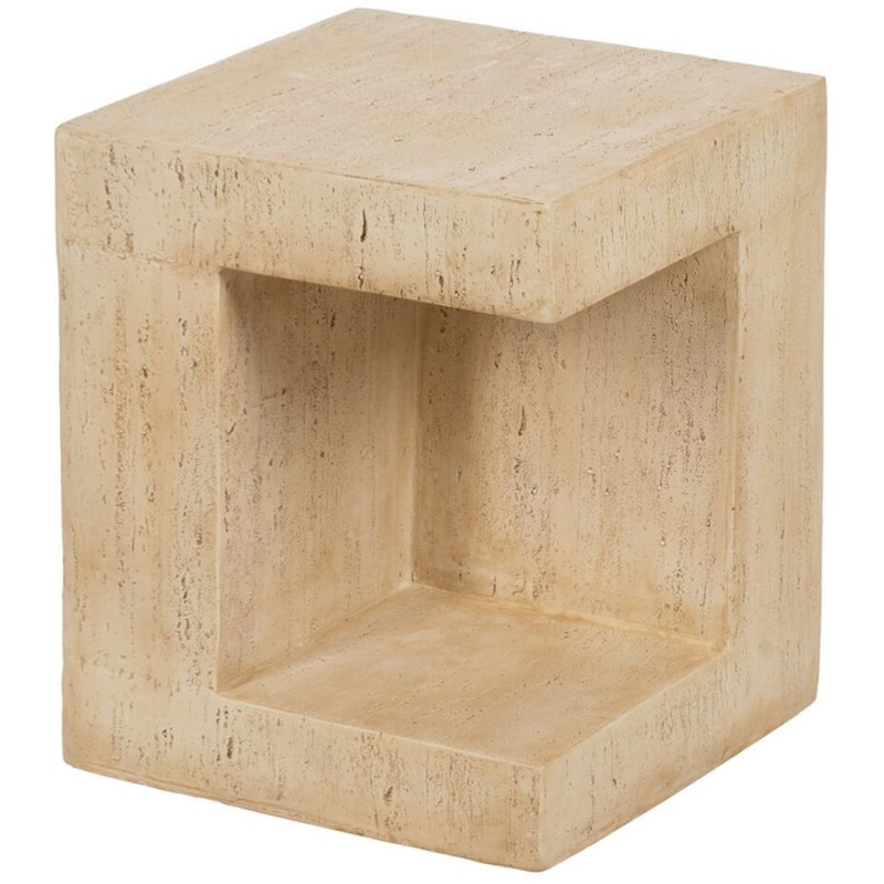 Table d'appoint moderne Carrée 1 niche en Fibre de magnésium Fibre de verre Beige Novelda - 1