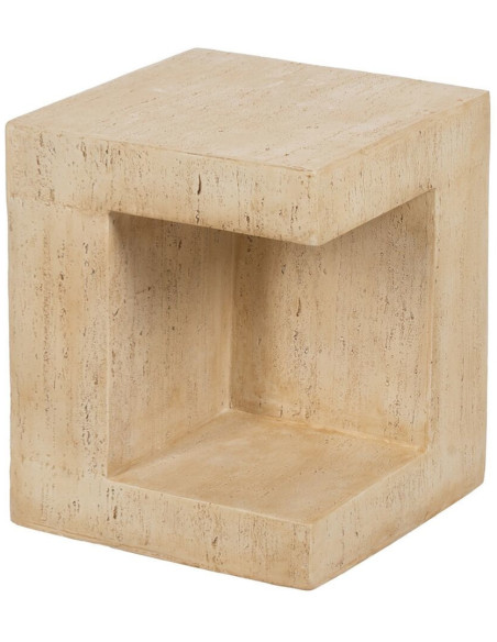 Table d'appoint moderne Carrée 1 niche en Fibre de magnésium Fibre de verre Beige Novelda - 1