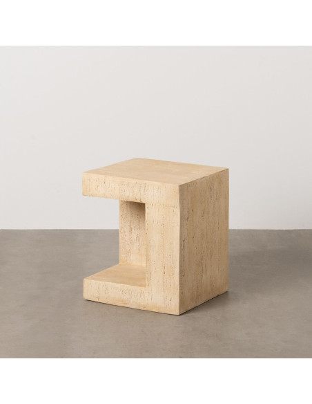 Table d'appoint moderne Carrée 1 niche en Fibre de magnésium Fibre de verre Beige Novelda - 2