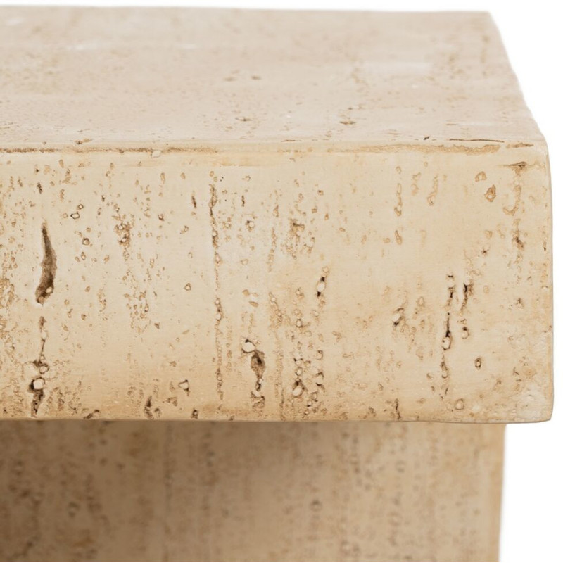 Table d'appoint moderne Carrée 1 niche en Fibre de magnésium Fibre de verre Beige Novelda - 5