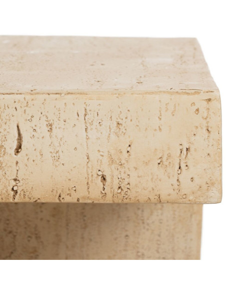 Table d'appoint moderne Carrée 1 niche en Fibre de magnésium Fibre de verre Beige Novelda - 5