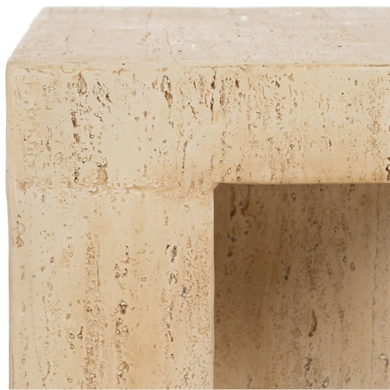 Table d'appoint moderne Carrée 1 niche en Fibre de magnésium Fibre de verre Beige Novelda - 6