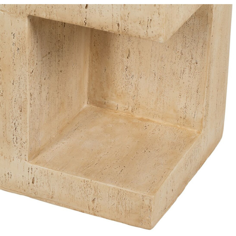 Table d'appoint moderne Carrée 1 niche en Fibre de magnésium Fibre de verre Beige Novelda - 7